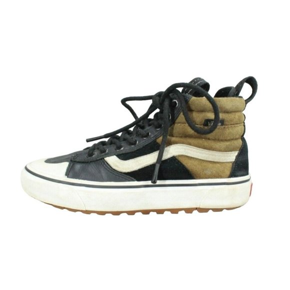 Vans Shoes - Vans Old Skool Black Leather Lace Up High Top Sneaker Shoes Size 7